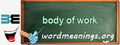 WordMeaning blackboard for body of work